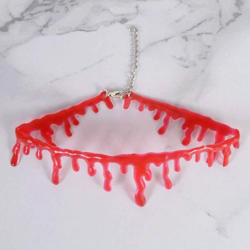 Bloeddruppel Choker Siliconen Vampier Ketting Halloween Horror Kostuum Cosplay Decoratie Gothic Accessoire | Sulvida