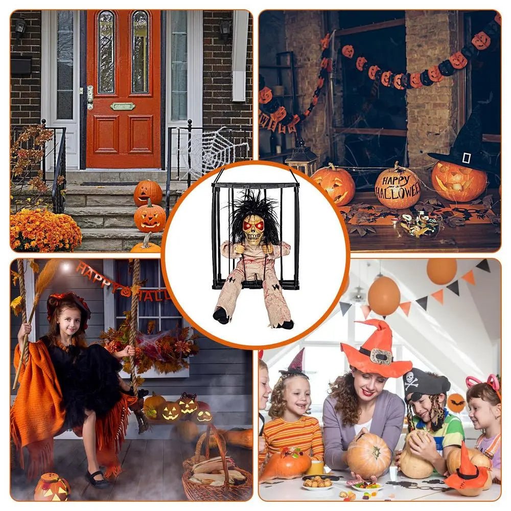 Interactieve Spookgevangene in Kooi met Geluid Licht en Bewegingssensor voor Halloween Feest en Party Decoratie | Sulvida