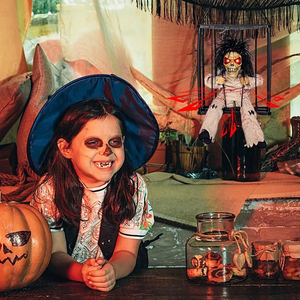 Interactieve Spookgevangene in Kooi met Geluid Licht en Bewegingssensor voor Halloween Feest en Party Decoratie | Sulvida