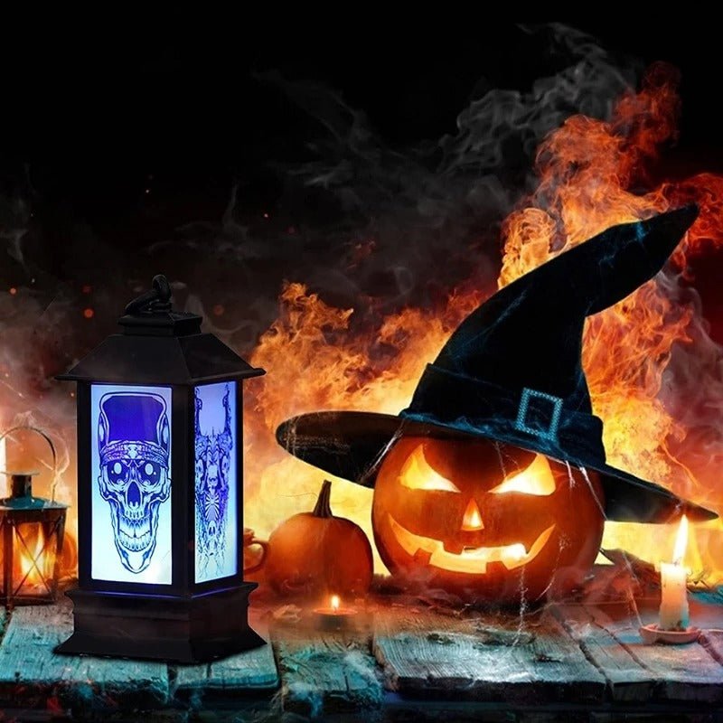 Decoratieve LED-lantaarn met Flikkereffect voor Halloween – Sfeerverlichting Binnen Buiten Tuin Decoratie | Sulvida