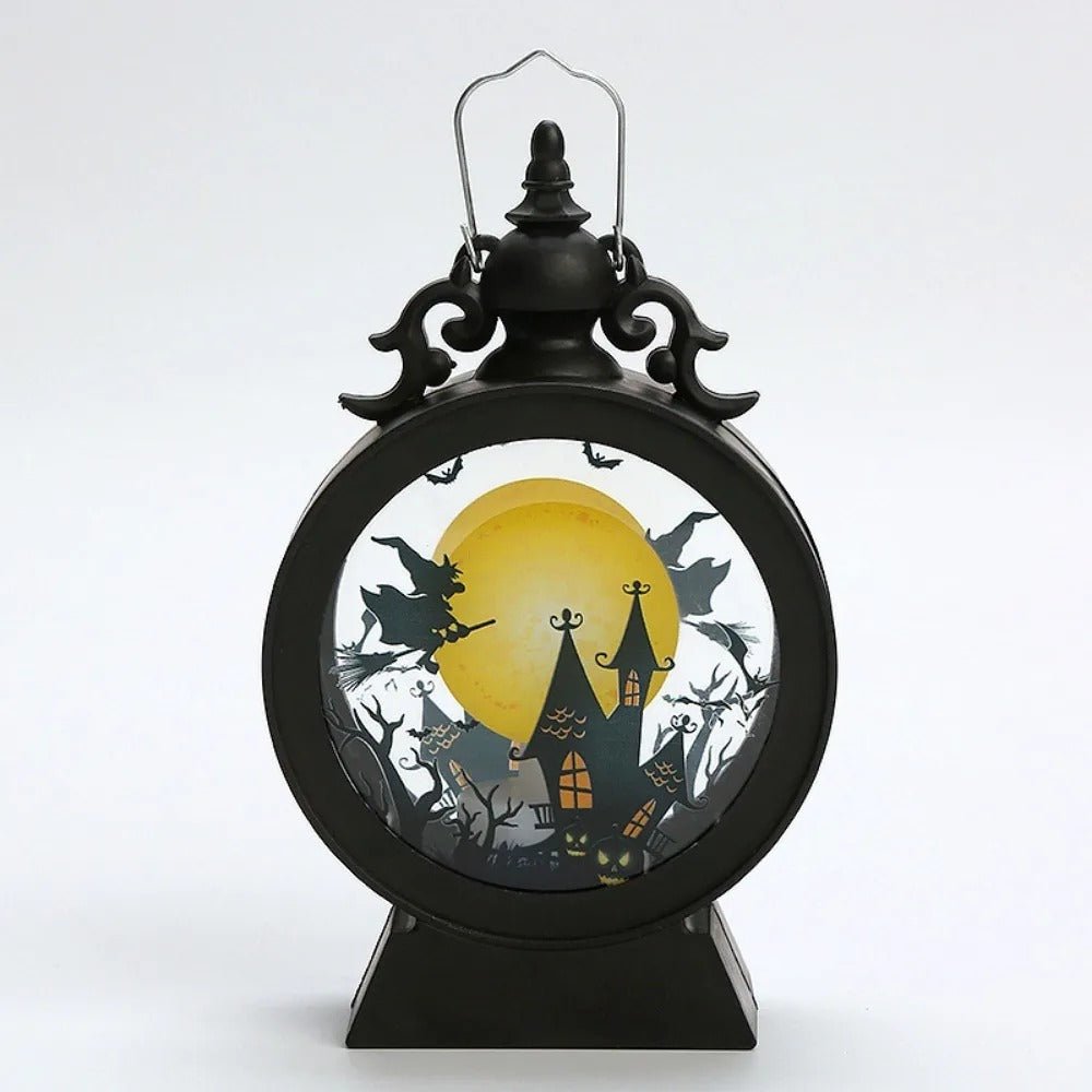 Retro Handlantaarn met LED Kaarslicht Halloween Sfeerverlichting Binnen Buiten Decoratief Windlicht Nostalgie | Sulvida