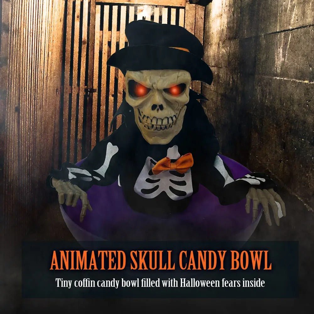 Interactieve Snoepschaal voor Halloween met Geluid en Licht Griezel Decoratie Feestversiering Pompoen Party | Sulvida