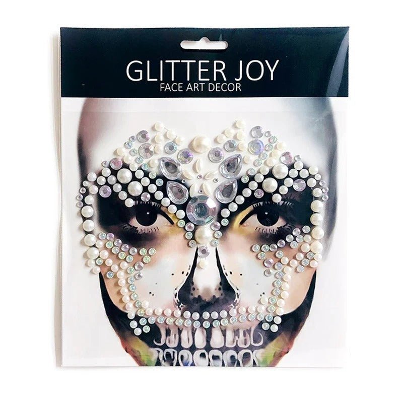 Gezichtsjuwelen Acryl Strass voor Halloween – Zelfklevende Edelsteentjes Gezicht Complete Set Party Make-up | Sulvida