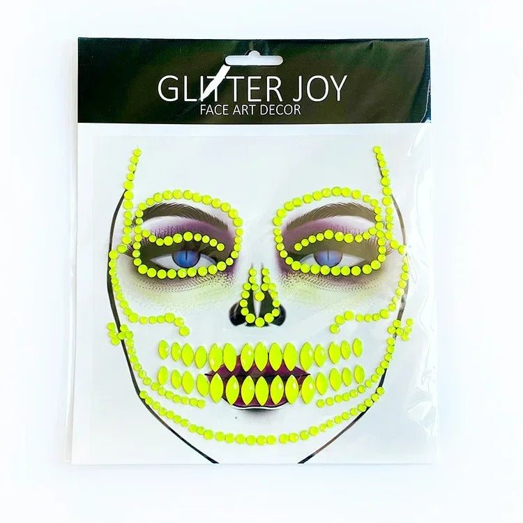 Gezichtsjuwelen Acryl Strass voor Halloween – Zelfklevende Edelsteentjes Gezicht Complete Set Party Make-up | Sulvida