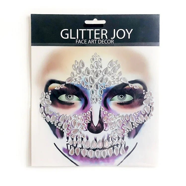 Gezichtsjuwelen Acryl Strass voor Halloween – Zelfklevende Edelsteentjes Gezicht Complete Set Party Make-up | Sulvida