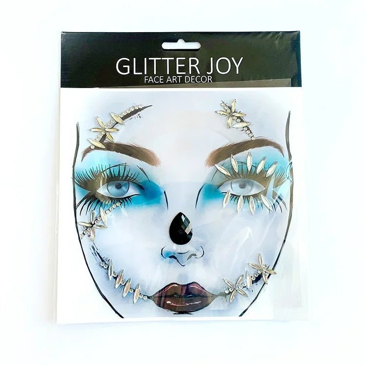 Gezichtsjuwelen Acryl Strass voor Halloween – Zelfklevende Edelsteentjes Gezicht Complete Set Party Make-up | Sulvida