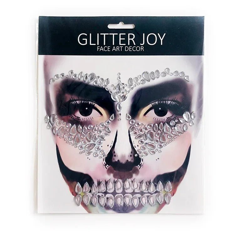 Gezichtsjuwelen Acryl Strass voor Halloween – Zelfklevende Edelsteentjes Gezicht Complete Set Party Make-up | Sulvida