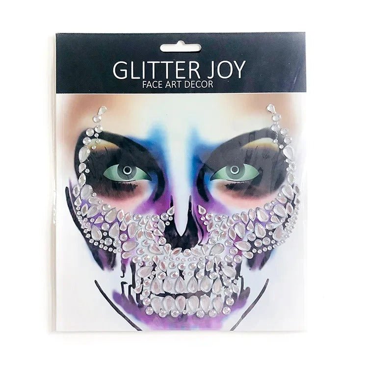 Gezichtsjuwelen Acryl Strass voor Halloween – Zelfklevende Edelsteentjes Gezicht Complete Set Party Make-up | Sulvida
