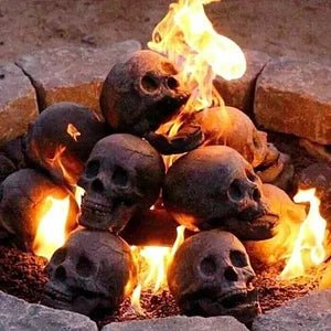 Keramische Doodshoofd Vuurkorf Decoratie Herbruikbaar Kampvuur Sfeer Tuinhaard Accessoire Griezelig Tuin | Sulvida