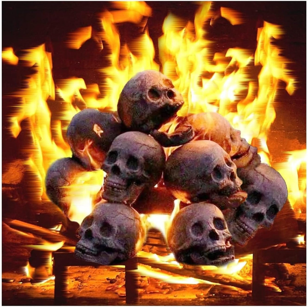 Keramische Doodshoofd Vuurkorf Decoratie Herbruikbaar Kampvuur Sfeer Tuinhaard Accessoire Griezelig Tuin | Sulvida