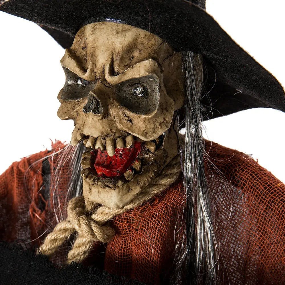 Hangende Spookfiguur met LED-ogen en Bewegingssensor Halloweendecoratie Griezelig 100cm Horror Party | Sulvida
