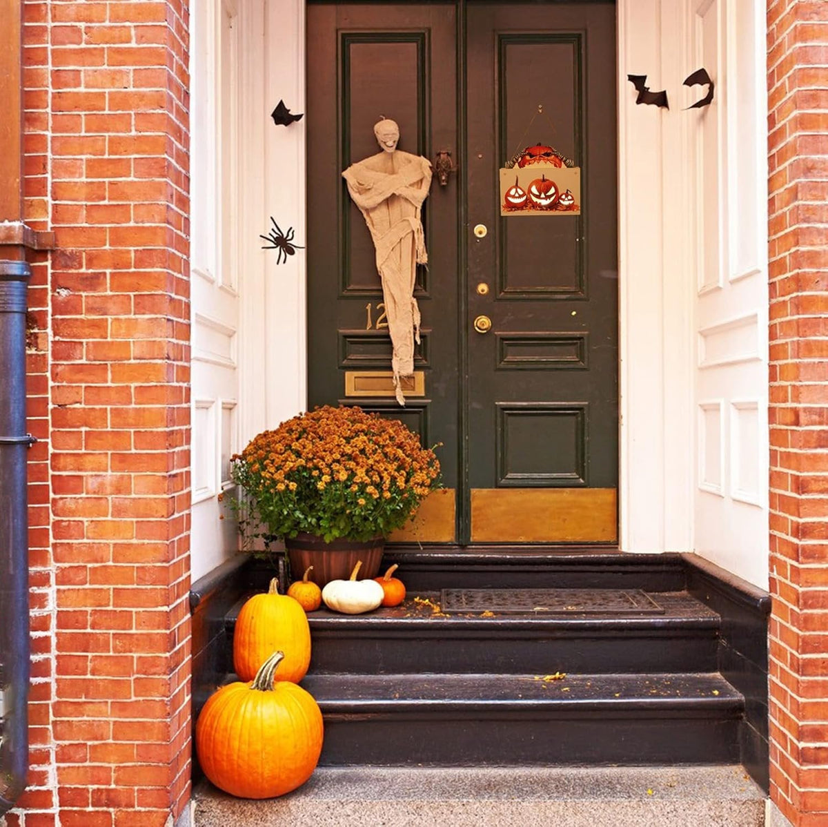 Houten Deurhanger met Halloween-motieven – Feestelijke Decoratie voor Buiten Binnen Deur Wanddecoratie | Sulvida