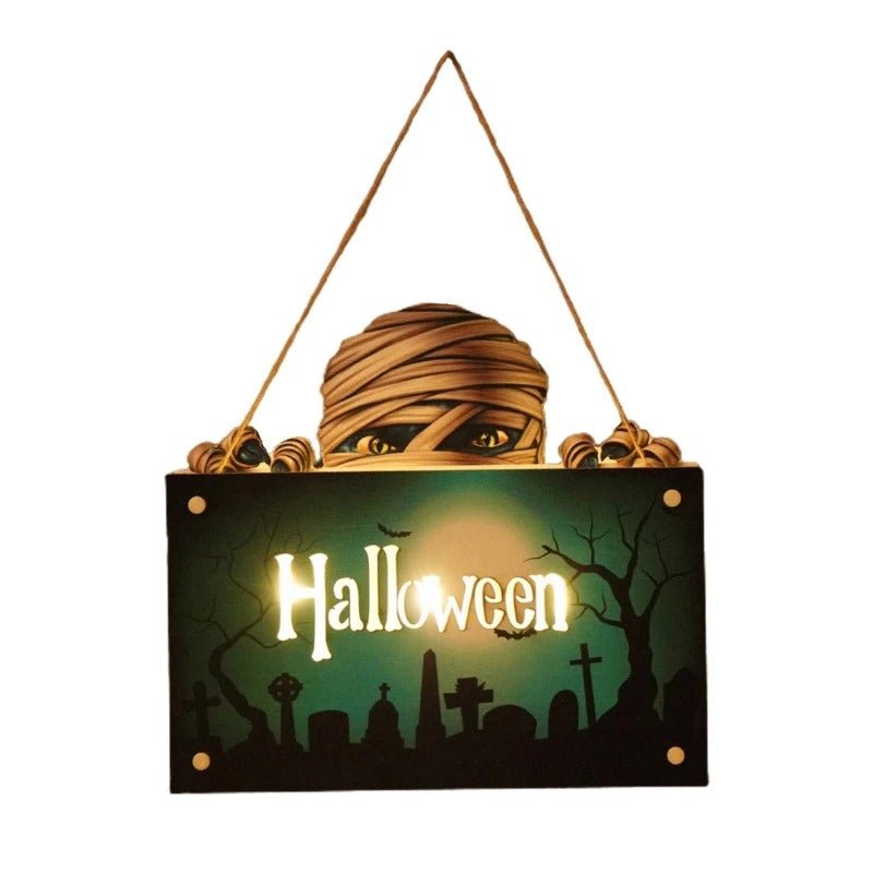 Houten Deurhanger met Halloween-motieven – Feestelijke Decoratie voor Buiten Binnen Deur Wanddecoratie | Sulvida