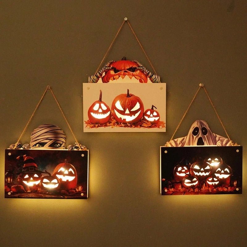 Houten Deurhanger met Halloween-motieven – Feestelijke Decoratie voor Buiten Binnen Deur Wanddecoratie | Sulvida