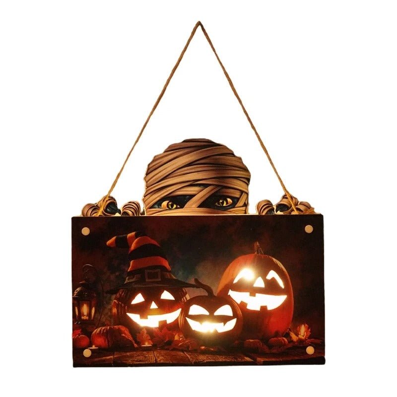 Houten Deurhanger met Halloween-motieven – Feestelijke Decoratie voor Buiten Binnen Deur Wanddecoratie | Sulvida