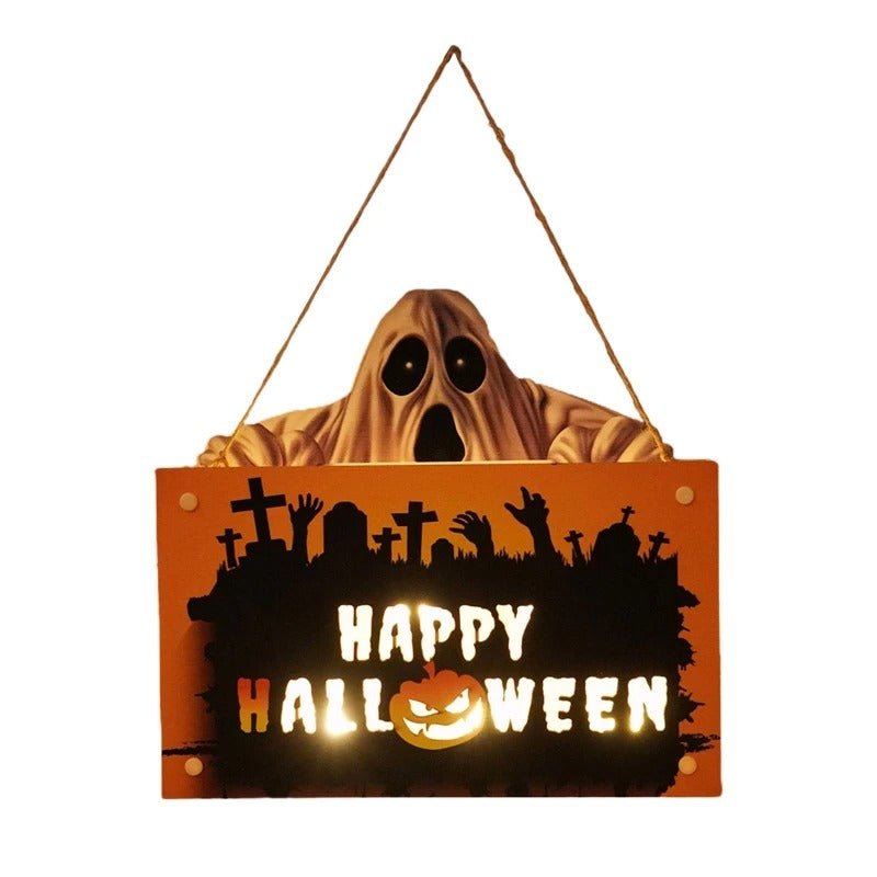 Houten Deurhanger met Halloween-motieven – Feestelijke Decoratie voor Buiten Binnen Deur Wanddecoratie | Sulvida