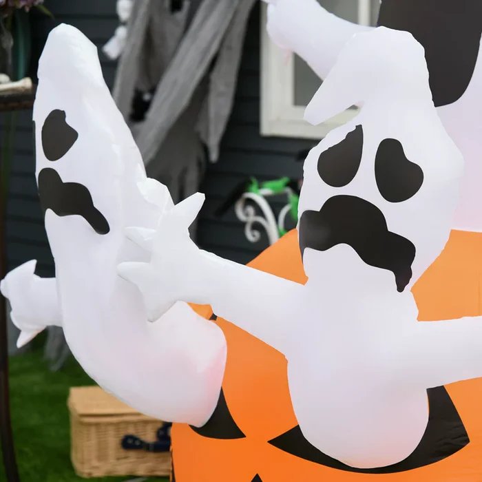 Opblaasbare Halloween Decoratie Spook met Pompoen – Feestelijke Tuindecoratie met LED Verlichting voor Buiten | Sulvida