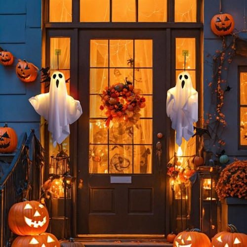 Zwevend Spookfiguur met LED Verlichting Binnen Decoratie Halloween Sfeerverlichting Ophangbaar Griezelig | Sulvida
