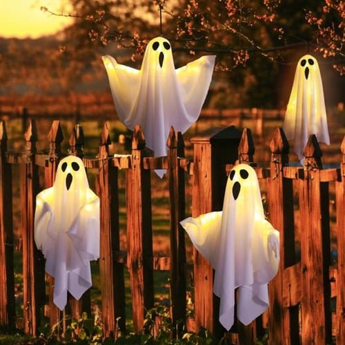 Zwevend Spookfiguur met LED Verlichting Binnen Decoratie Halloween Sfeerverlichting Ophangbaar Griezelig | Sulvida