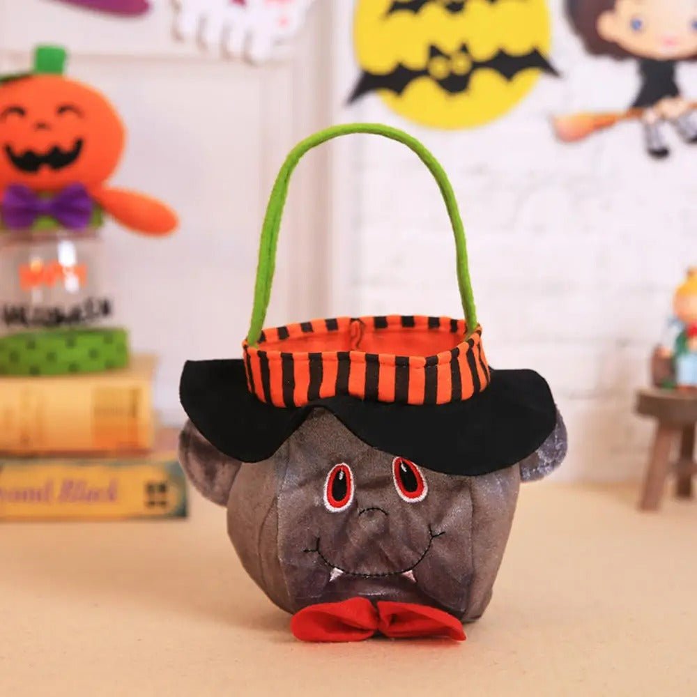 Opvouwbare Snoepzak Halloween met Handvatten Stoffen Treattas Pompoen Heks Vampier Spookjes Feesttas Trick or Treat | Sulvida