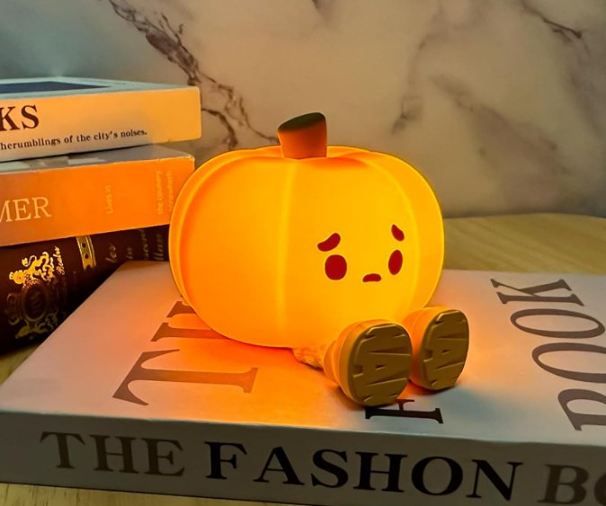 Pompoen Nachtlampje Siliconen Sfeerlicht Dimbaar met Touch Functie Oplaadbaar USB Kinderkamer Decoratie Lamp | Sulvida