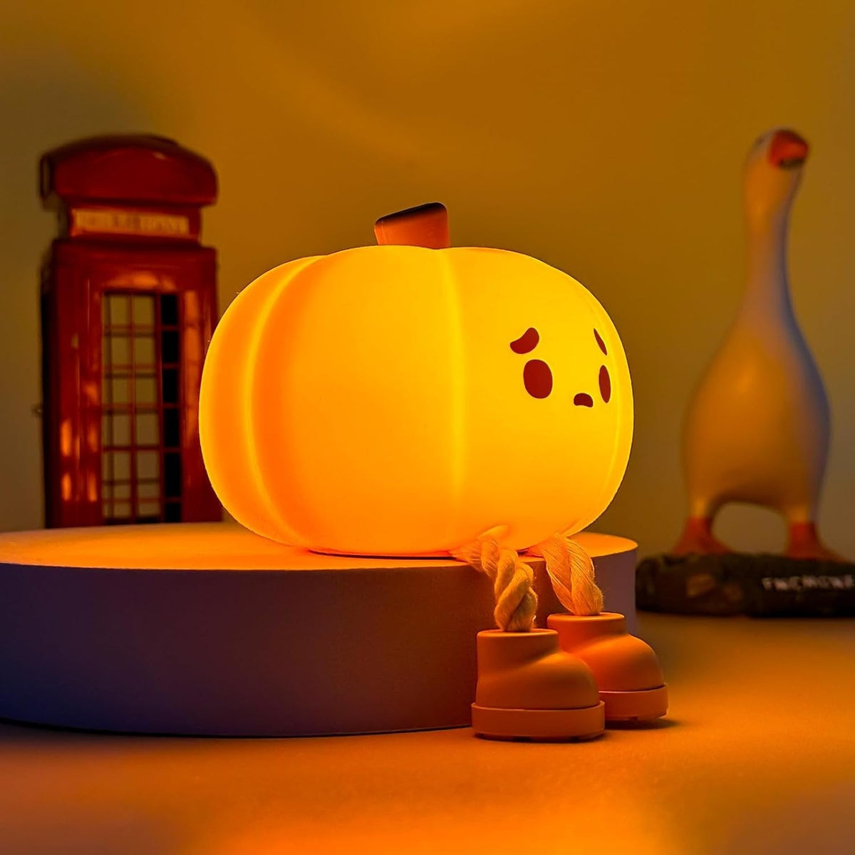 Pompoen Nachtlampje Siliconen Sfeerlicht Dimbaar met Touch Functie Oplaadbaar USB Kinderkamer Decoratie Lamp | Sulvida