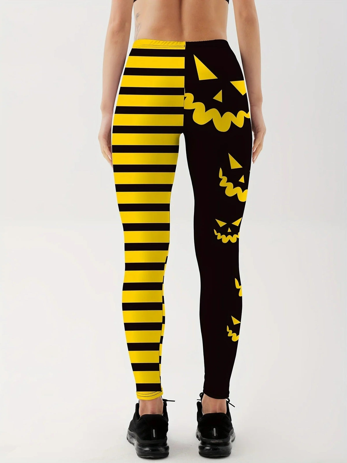 Sportlegging met Pompoenenprint Dames – Hoge Taille Stretchlegging Yoga Fitness Casual Training Sport | Sulvida