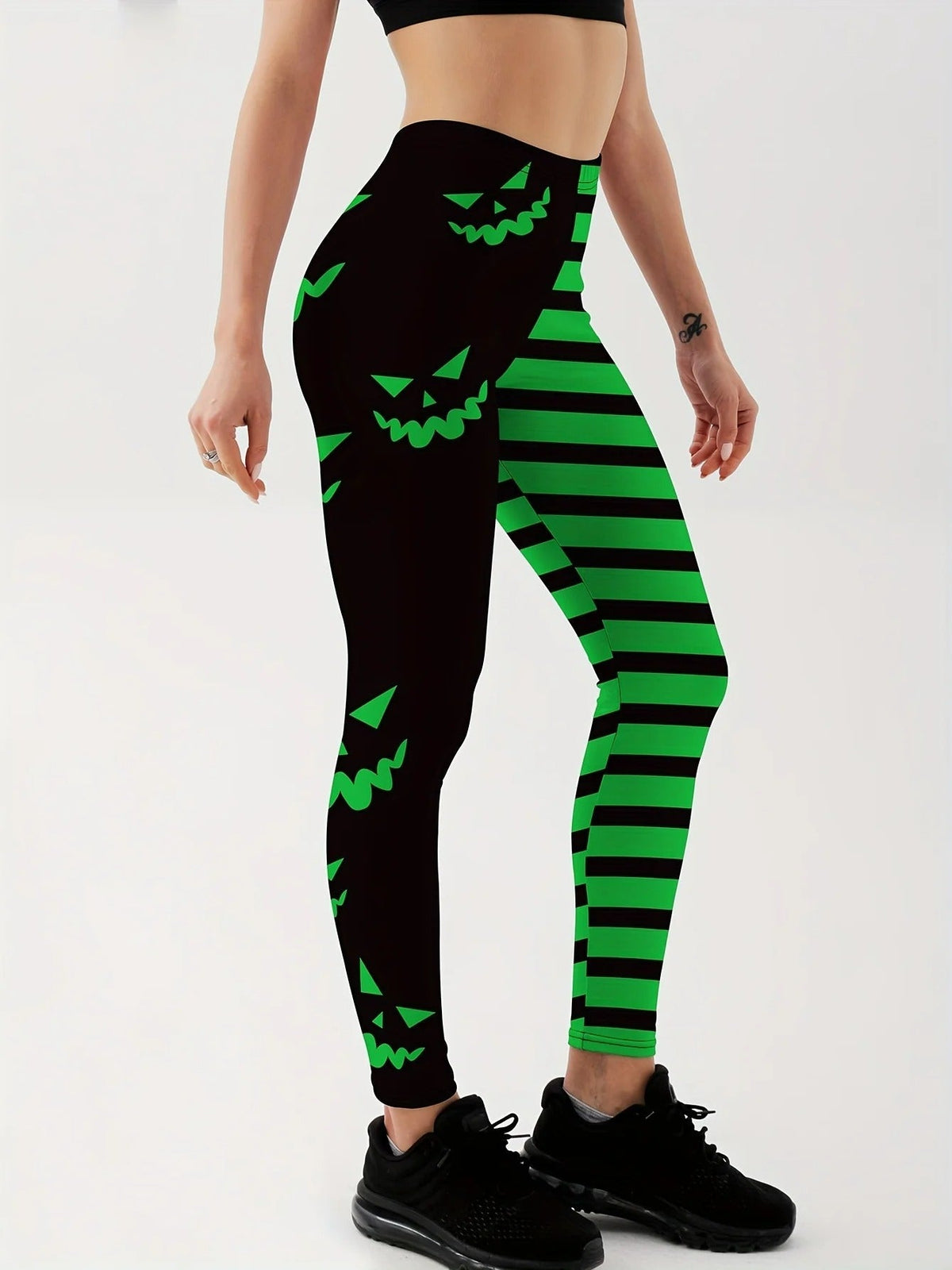 Sportlegging met Pompoenenprint Dames – Hoge Taille Stretchlegging Yoga Fitness Casual Training Sport | Sulvida