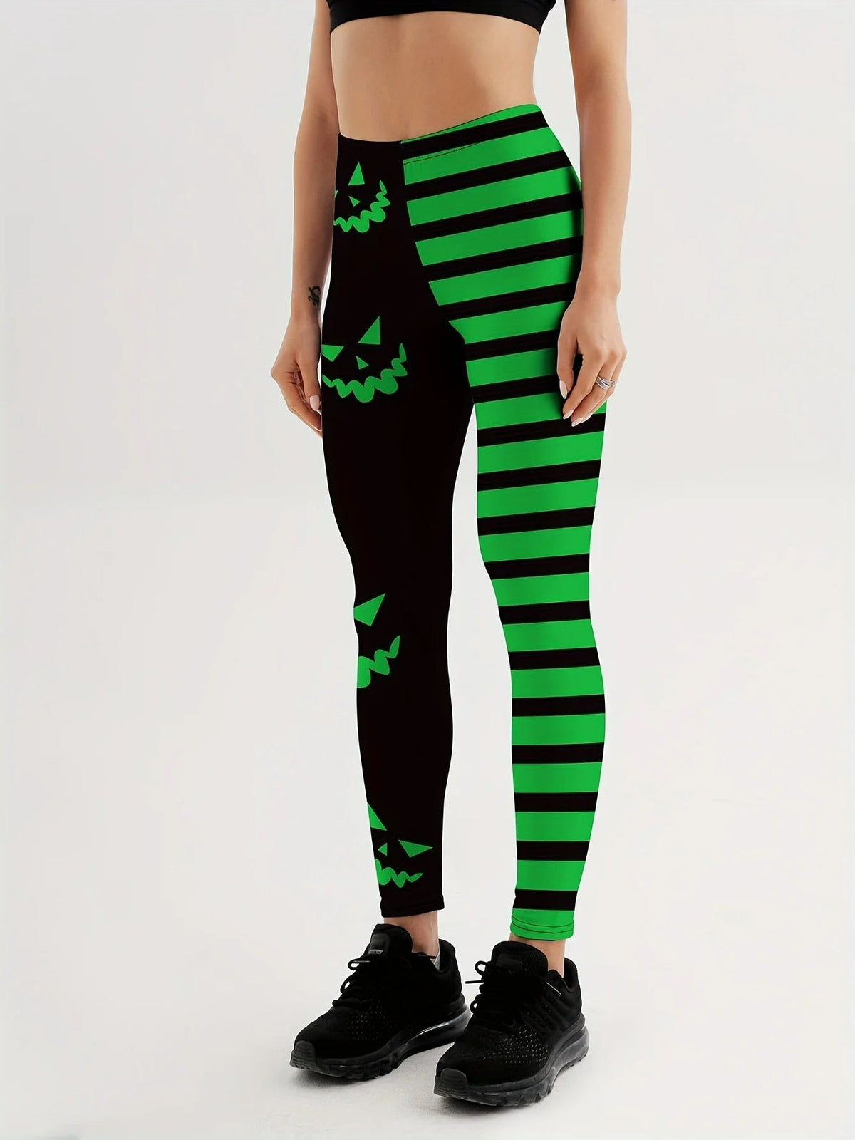 Sportlegging met Pompoenenprint Dames – Hoge Taille Stretchlegging Yoga Fitness Casual Training Sport | Sulvida