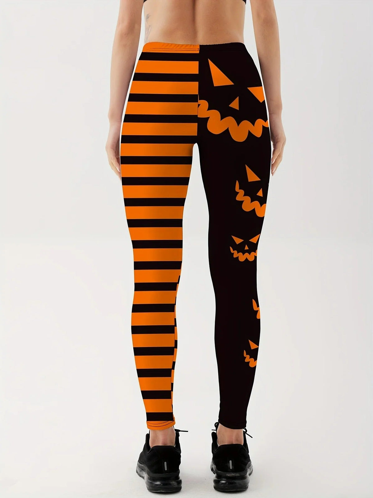 Sportlegging met Pompoenenprint Dames – Hoge Taille Stretchlegging Yoga Fitness Casual Training Sport | Sulvida