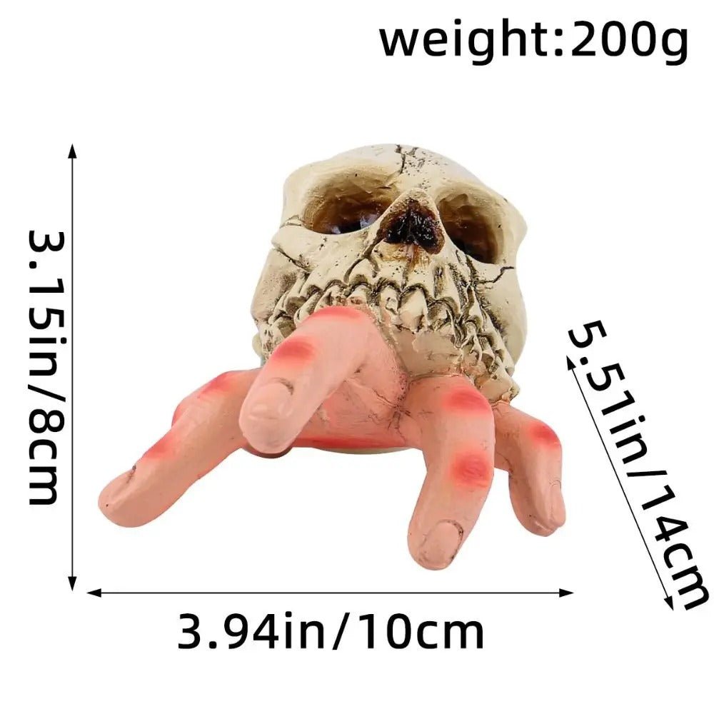 Schedel Hand Decoratie Resin Tuinornament Halloween Griezelige Skelethand Weerbestendig Gothic Decoratief | Sulvida