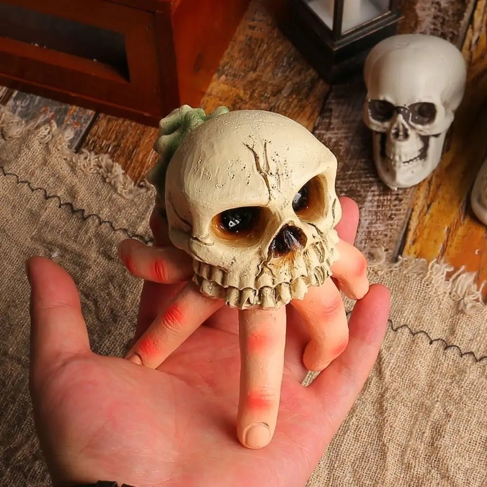 Schedel Hand Decoratie Resin Tuinornament Halloween Griezelige Skelethand Weerbestendig Gothic Decoratief | Sulvida