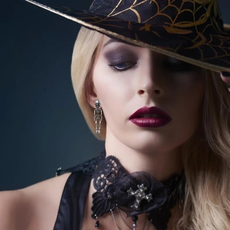 Schedel Oorbellen Loszittend Skelet Design Edgy Oorstekers Hangers Feest Mode Statement Sieraden Gothic | Sulvida