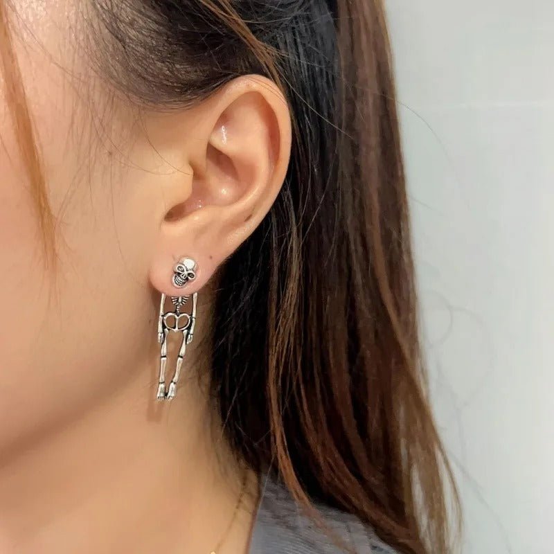 Schedel Oorbellen Loszittend Skelet Design Edgy Oorstekers Hangers Feest Mode Statement Sieraden Gothic | Sulvida