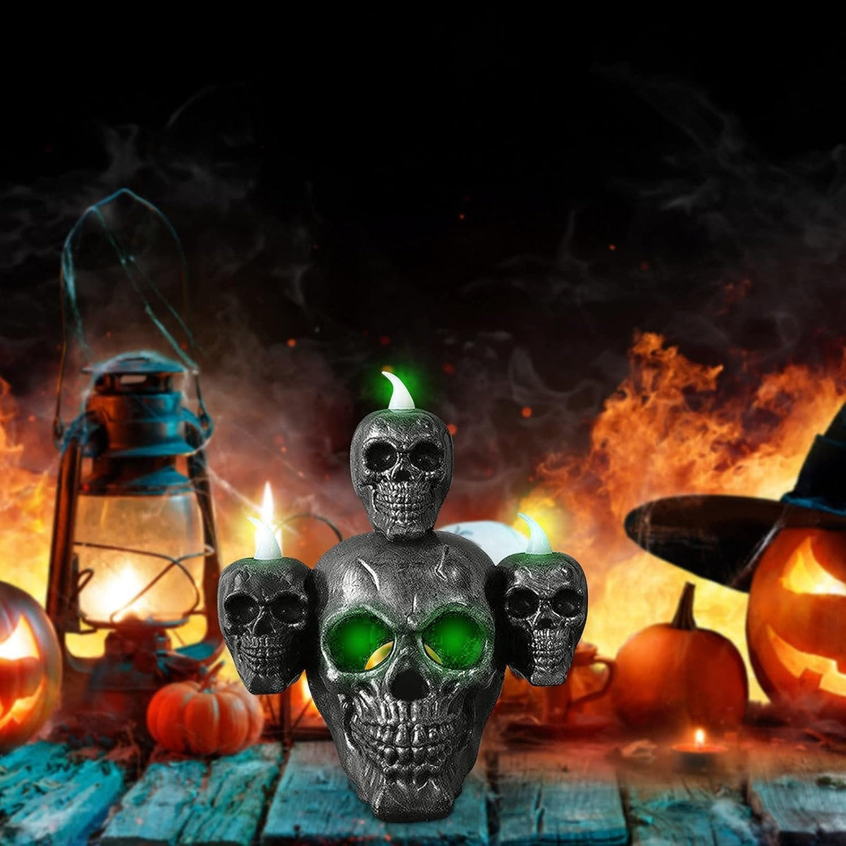 LED Schedellamp Halloween Decoratie – Sfeervolle Vlamloze Verlichting voor Feestdecoratie en Themafeesten | Sulvida