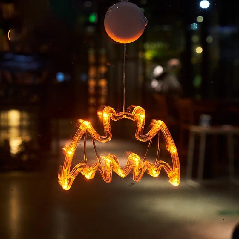 LED Raamverlichting met Zuignap Halloween Decoratie Geest Pompoen Vleermuis Feestdagen Thema Lichtsnoer | Sulvida