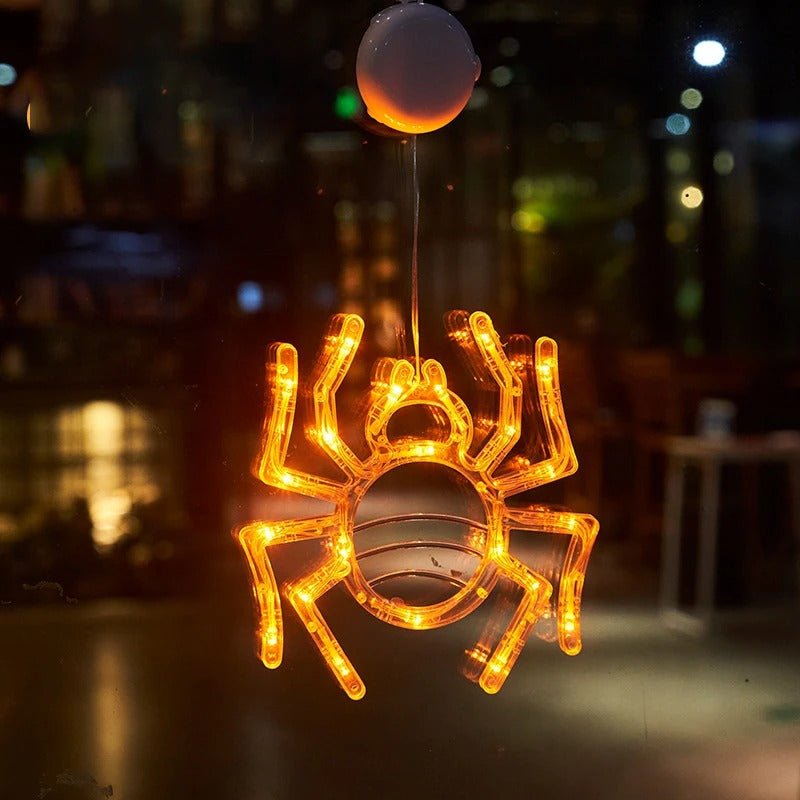 LED Raamverlichting met Zuignap Halloween Decoratie Geest Pompoen Vleermuis Feestdagen Thema Lichtsnoer | Sulvida