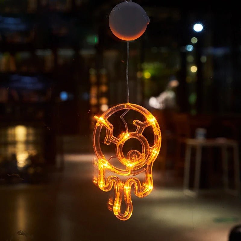 LED Raamverlichting met Zuignap Halloween Decoratie Geest Pompoen Vleermuis Feestdagen Thema Lichtsnoer | Sulvida