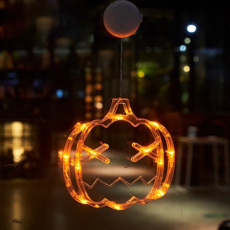 LED Raamverlichting met Zuignap Halloween Decoratie Geest Pompoen Vleermuis Feestdagen Thema Lichtsnoer | Sulvida