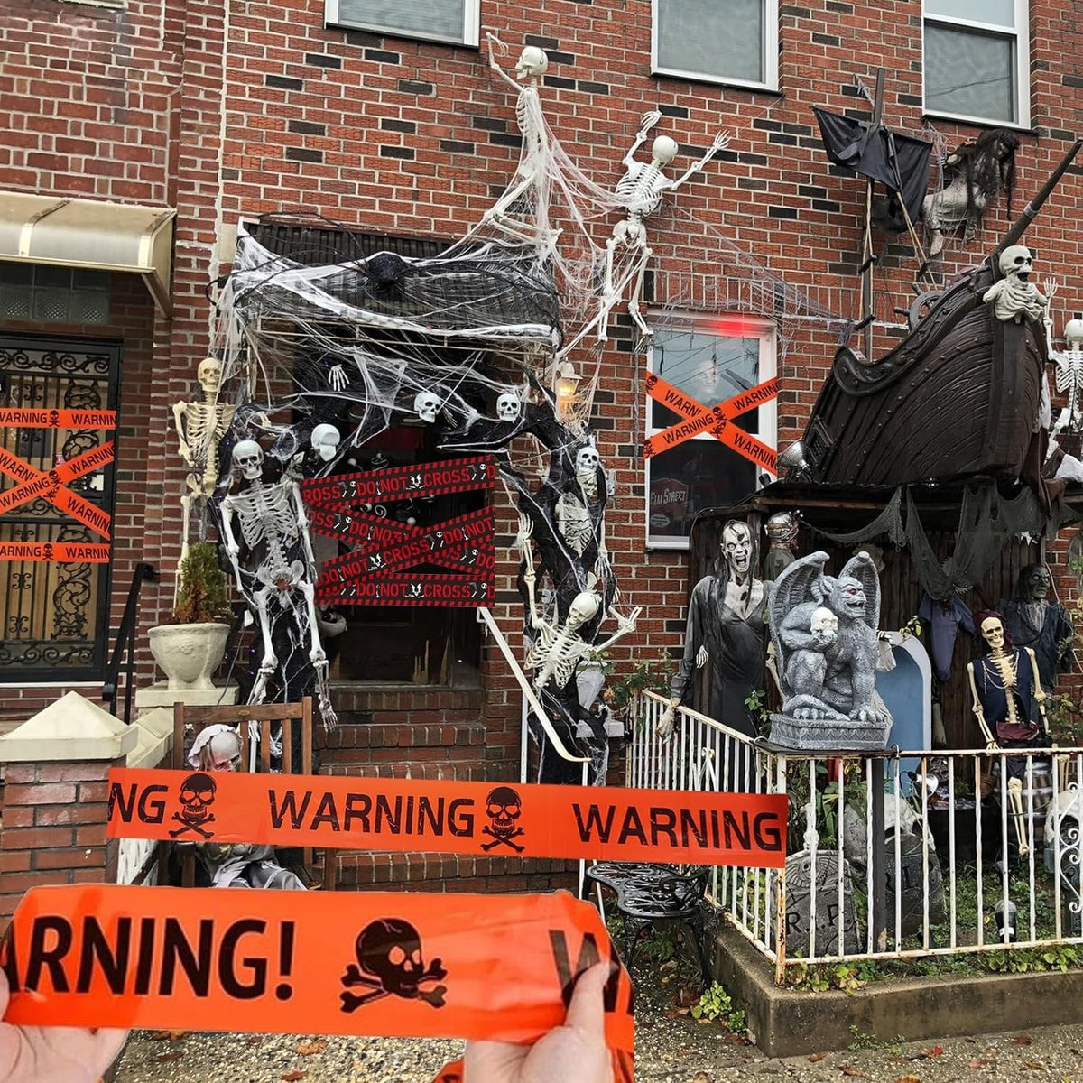 Afzetlint Halloween Decoratie 5 Meter – Griezelversiering Waarschuwingstape Feest Horror Party Thema | Sulvida
