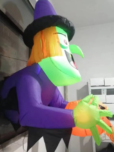 Opblaasbare Heks Raamdecoratie met LED-verlichting Halloween Decoratie Feestartikelen voor Binnen en Buiten | Sulvida
