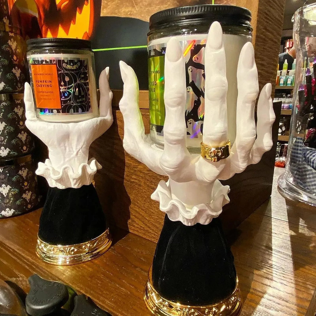 Heksenhand Kandelaar met Spookachtige Vingers voor Griezelige Sfeer Decoratie Halloween Tafel Interieur | Sulvida