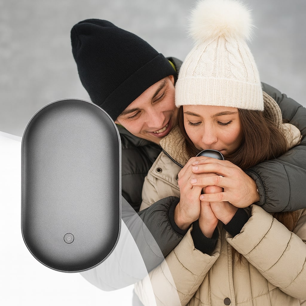Elektrische Handwarmer met Powerbank 5200mAh – Oplaadbare Zakwarmer voor Koude Handen – Draagbare Verwarming voor Wintersport, Wandelen en Buiten – Veilige Handverwarmer met Drie Temperatuurstanden | Sulvida