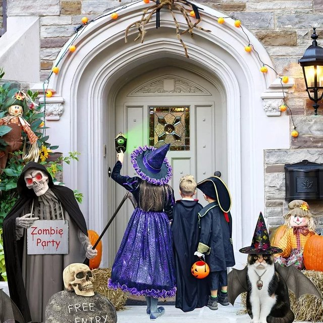Halloween Deurplaque met Sprekend Oog en Geluid voor Griezelige Ontvangst Decoratie Halloweenfeest Horror | Sulvida