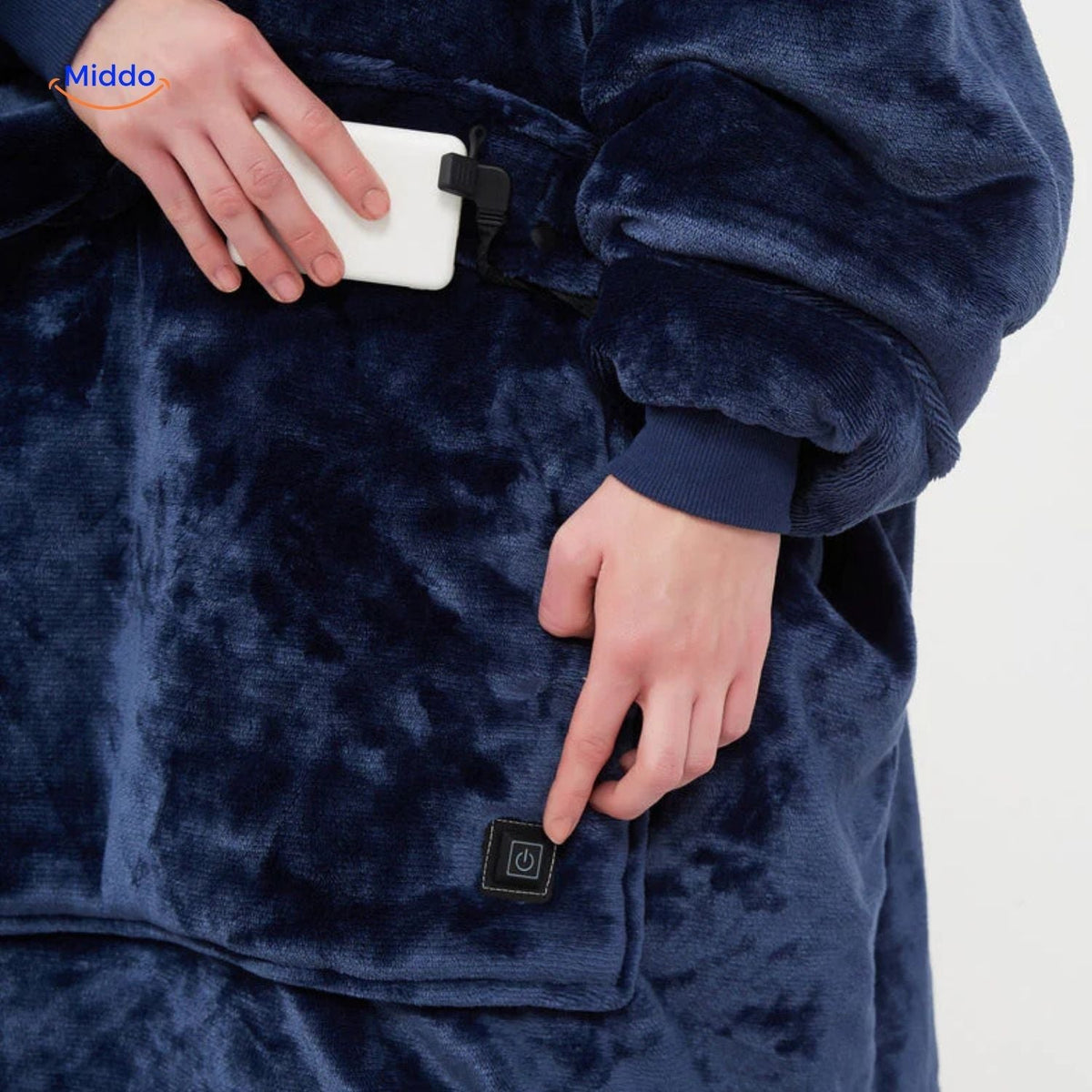 Pull chauffant avec chargement USB, 3 zones chauffantes, unisexe, vêtement chaud d'hiver noir, gris et bleu pour l'automne | Sulvida