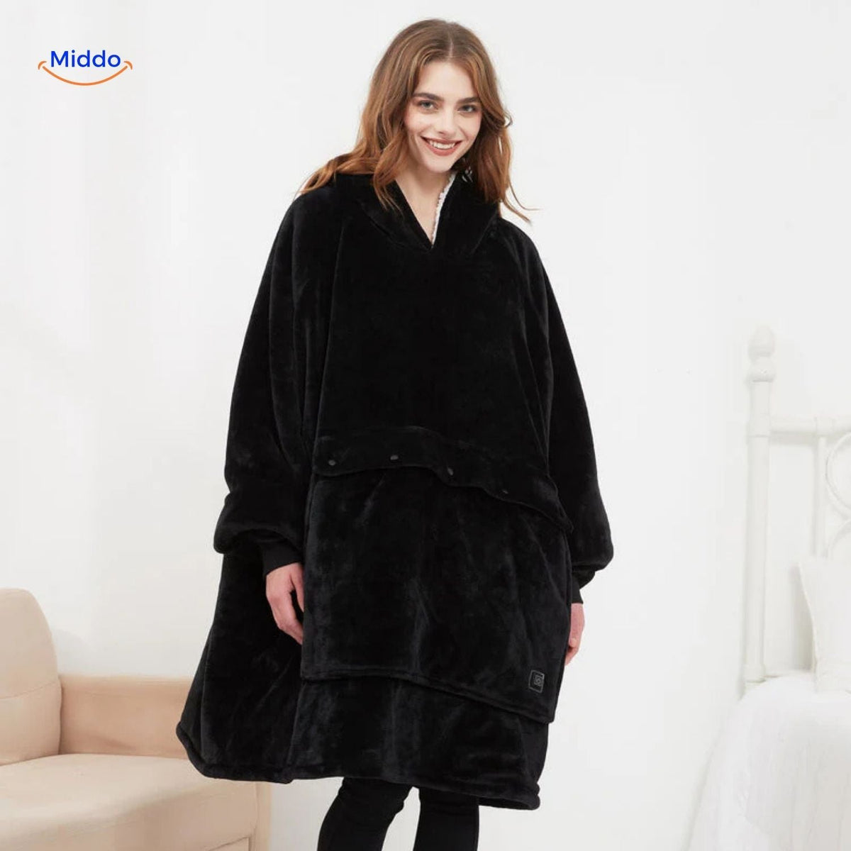 Pull chauffant avec chargement USB, 3 zones chauffantes, unisexe, vêtement chaud d'hiver noir, gris et bleu pour l'automne | Sulvida