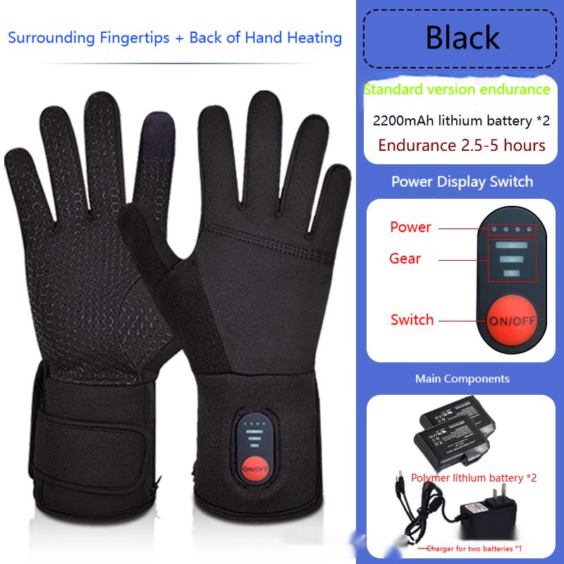 Verwarmde Handschoenen met Touchscreen en Oplaadbare Batterij Winterhandschoenen Thermohandschoenen Ski | Sulvida