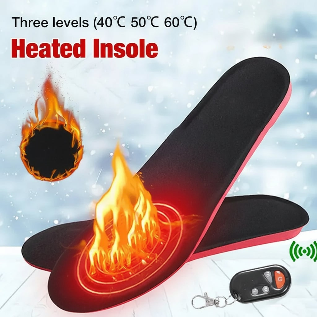 Verwarmde Inlegzolen Oplaadbaar met Afstandsbediening Draadloos Instelbare Verwarming voor Warme Voeten Winter | Sulvida