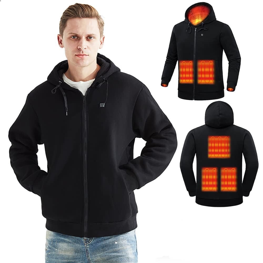 Verwarmde Hoodie met USB Verwarmingszones Rug Buik Nek 3 Temperatuurniveaus Unisex Capuchon Oplaadbaar | Sulvida