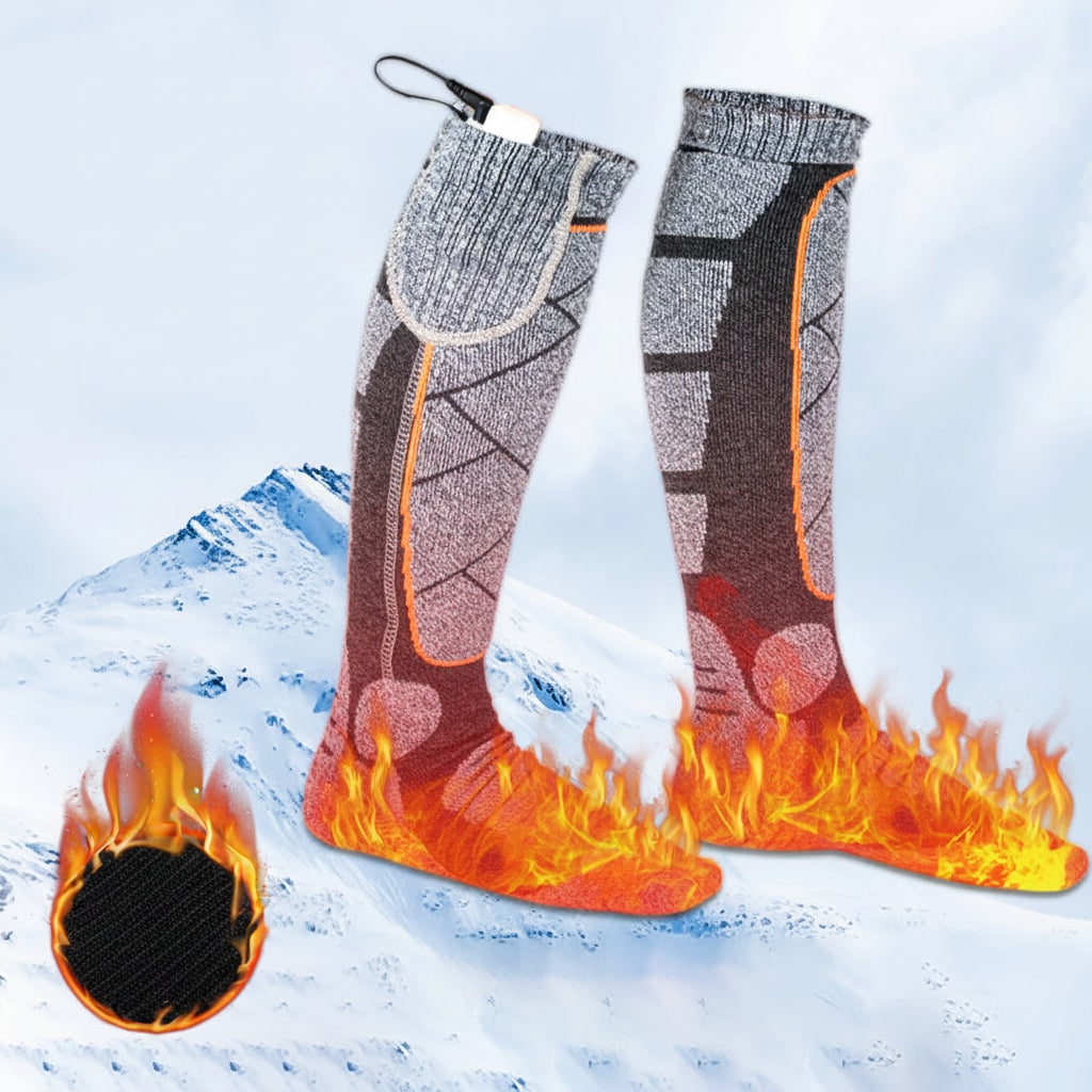 Verwarmde Kniekousen met Oplaadbare Batterij Wintersokken Thermische Verwarming voor Skiën Kamperen Outdoor | Sulvida